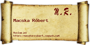 Macska Róbert névjegykártya