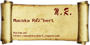 Macska Róbert névjegykártya