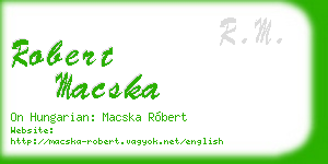 robert macska business card